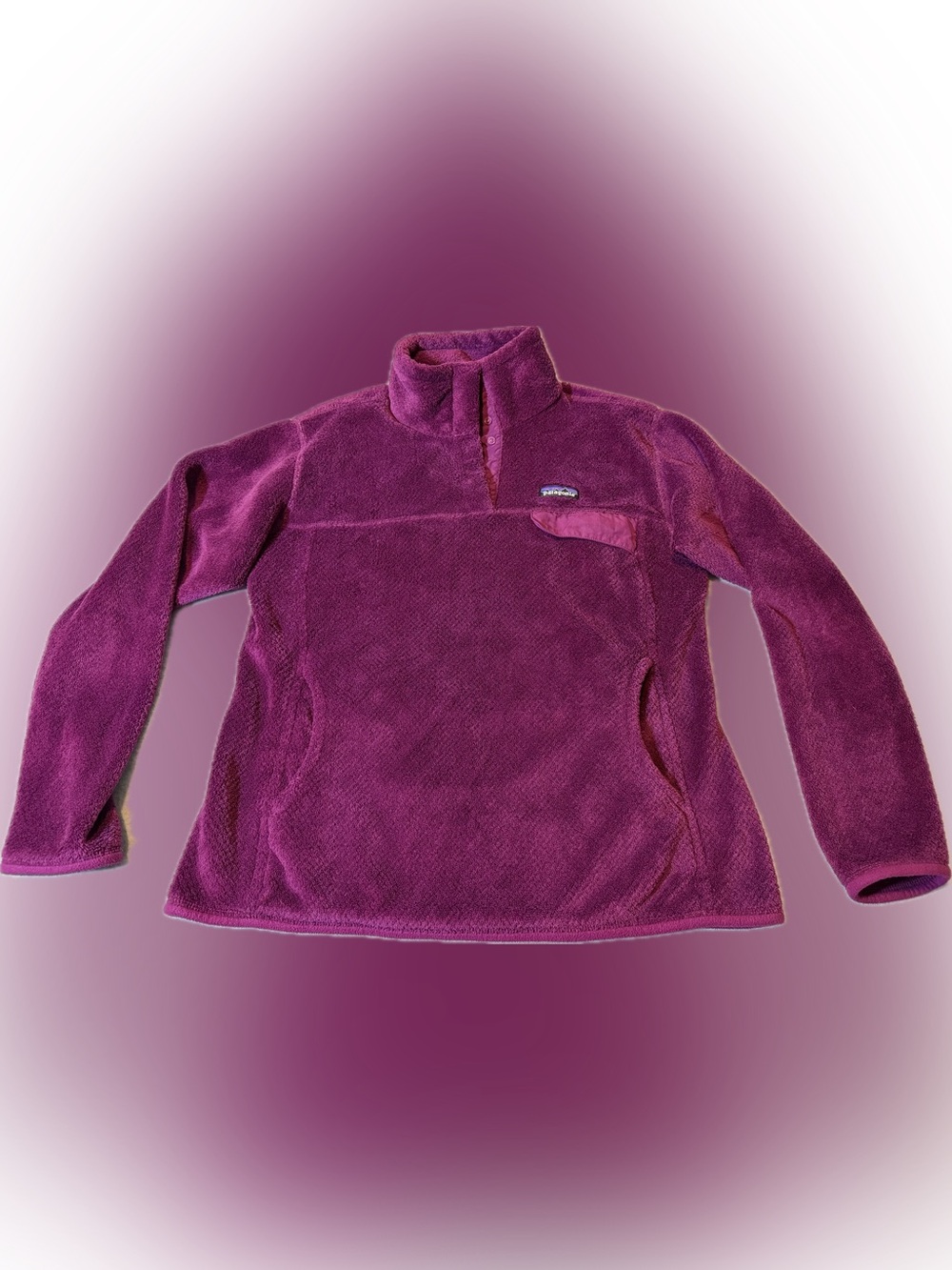 Patagonia Re-Tool Snap-T Pullover fleece Sweatshirt Bright Purple Women's L